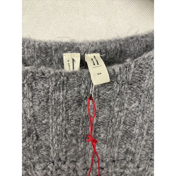 NEW ANTHROPOLOGIE MEADOW RUE KENAI TEXTURED PULLOVER SWEATER TOP GREY XS XSMALL - Picture 8 of 8